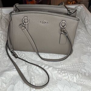 Coach Mini Christie Carryall 2-Way Bag Dark Gray Detachable Crossbody Strap